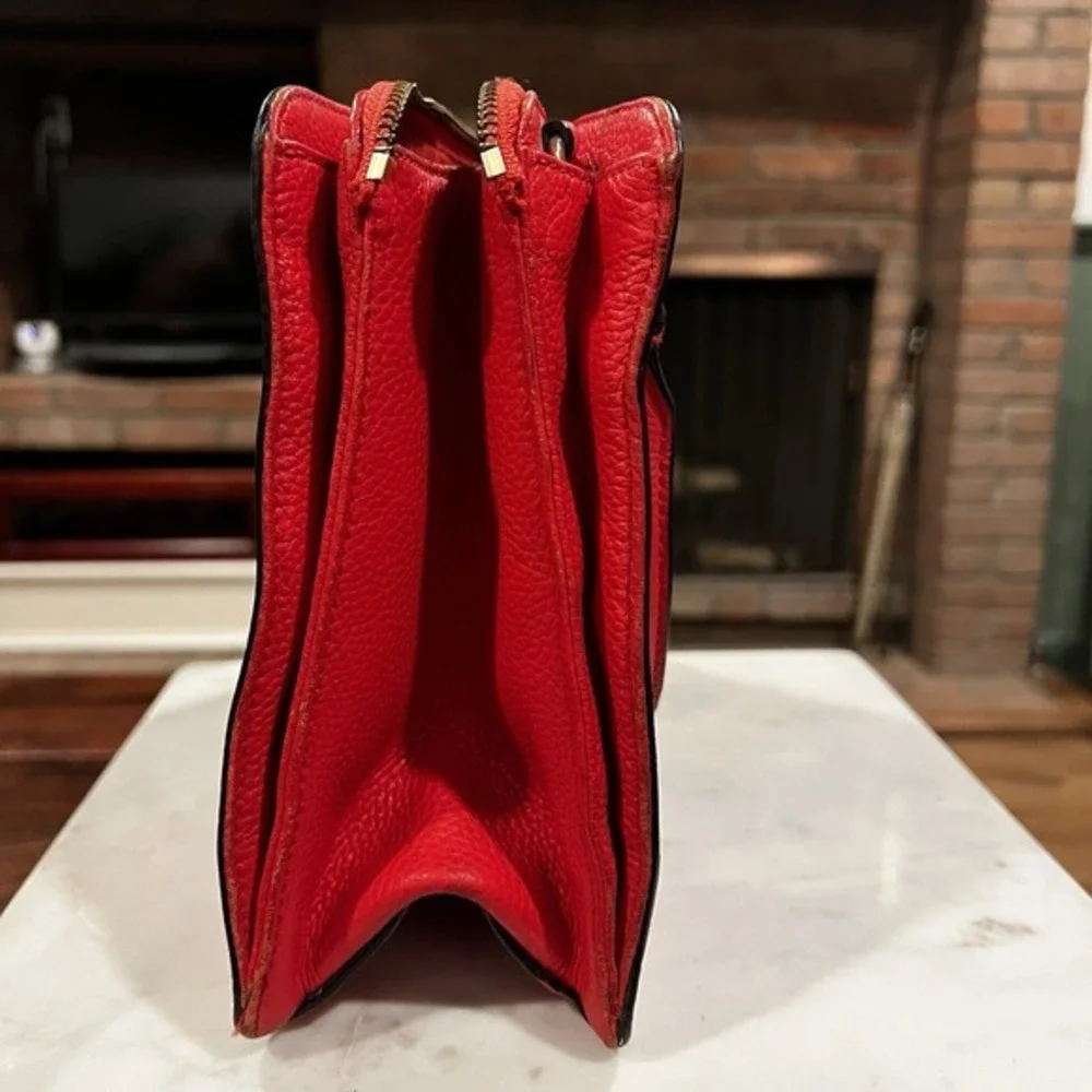 Kate Spade New York Mulberry Street Lise Satchel Crossbody Pebble‎ Red Leather